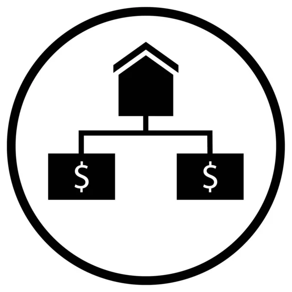 Immobiliare Casa Web Icona Semplice Illustrazione — Vettoriale Stock