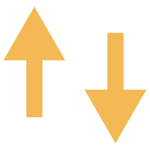 Стрелка Влево Вниз Векторный Значок Стиль Плоский Графический Символ Желтый — стоковый вектор