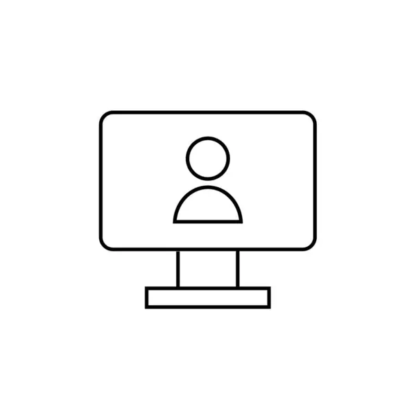 Monitor Computadora Con Diseño Ilustración Vectores Icono Red Social — Archivo Imágenes Vectoriales