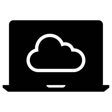 Bulut glif vektör simge bilgisayar 