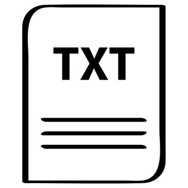 TXT dosya biçimi vektör illüstrasyonu
