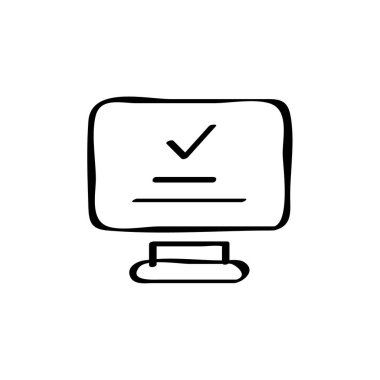 bilgisayar vektörü ince çizgi simgesi