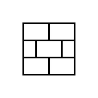 tuğla duvar simgesi vektör illüstrasyonu