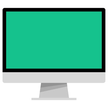 beyaz zemin üzerine, vektör illüstrasyon izole bilgisayar monitörü 