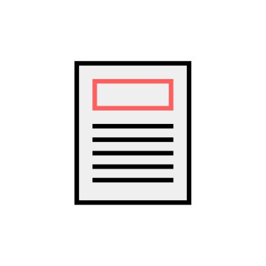 belge simgesi vektör illüstrasyonu