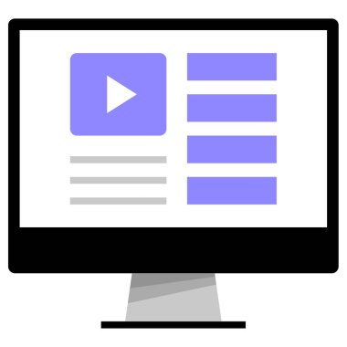 video. Web simgesi basit illüstrasyon