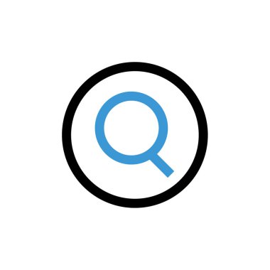 büyütme cam ikon vektör çizimi tasarımı