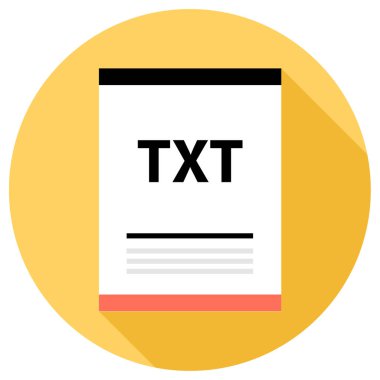 TXT dosya biçimi vektör illüstrasyonu