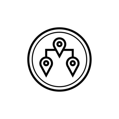 Web ve mobil uygulama tasarımınız için beyaz arkaplanda izole edilmiş konum simgesi vektörü, harita logosu konsepti