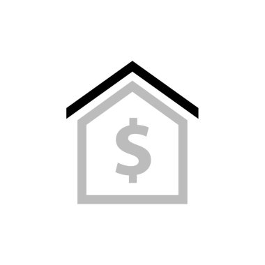  Dolar işaretli ev, para çatısı. Web simgesi basit illüstrasyon