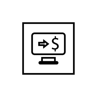 Çevrimiçi bankacılık simgesi vektörü web ve mobil uygulama tasarımı için beyaz arkaplanda izole edilmiş para logosu konsepti