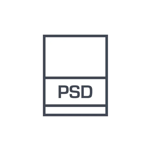 Ikona Formátu Souboru Psd Vektorová Ilustrace Jednoduchý Design — Stockový vektor