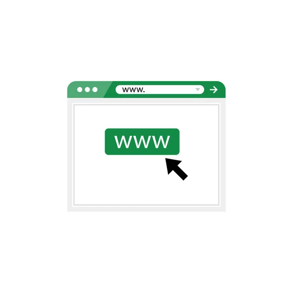 Browser Fenster Symbol Internet Taste Auf Weißem Hintergrund — Stockvektor