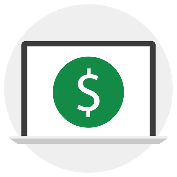 Laptop Mit Dollarsymbol — Stockvektor