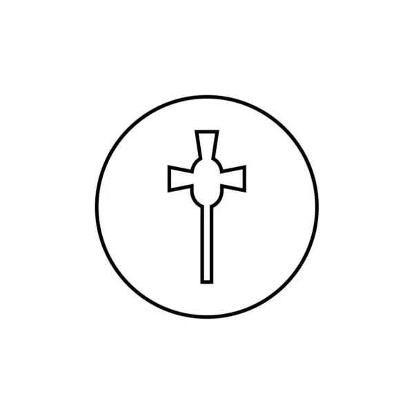 Ikona Chrześcijańskiego Krzyża Ilustracja Wektora — Wektor stockowy