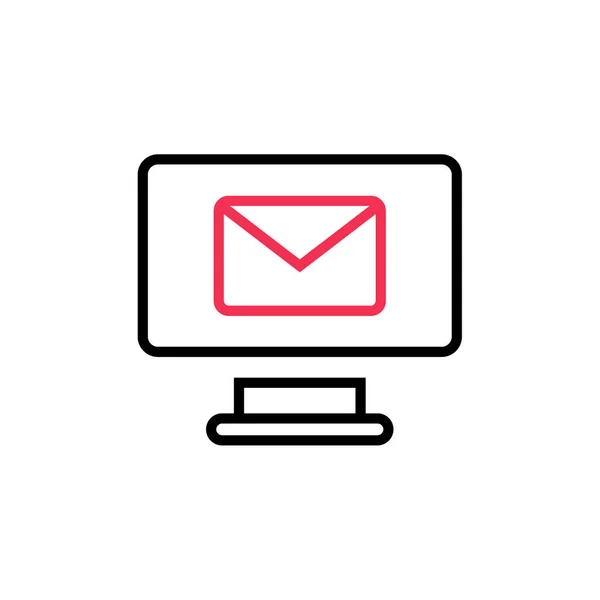 Email Vettoriale Linea Sottile Icona — Vettoriale Stock