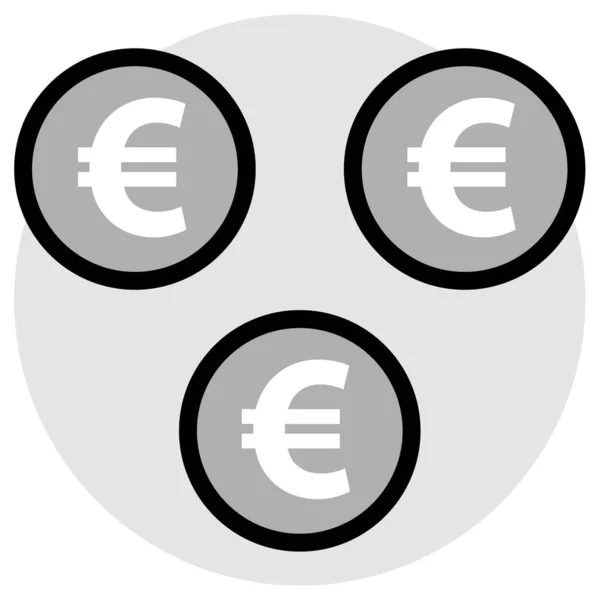 Euro Webb Ikon Enkel Illustration — Stock vektor