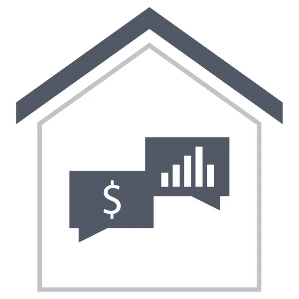 Home Data Chart Report Equity Bars House Icono Web Ilustración — Archivo Imágenes Vectoriales