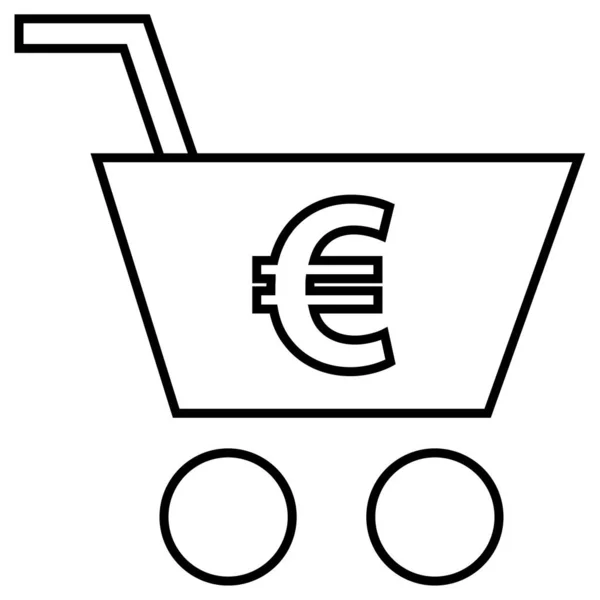 Ευρώ Web Εικονίδιο Απλή Απεικόνιση — Διανυσματικό Αρχείο