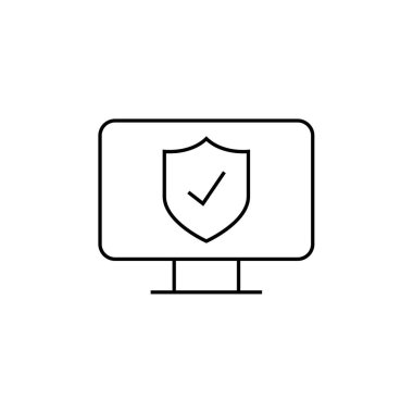 Güvenlik sistemi vektör çizimine sahip kalkan