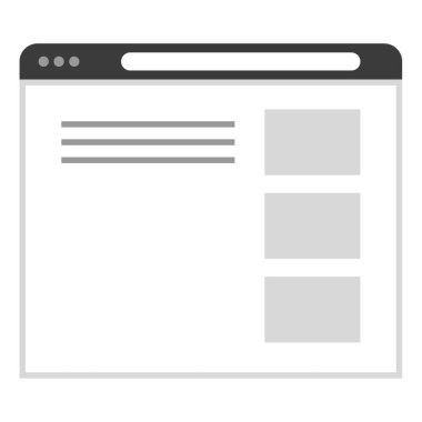 Tarayıcı simgesi. Web için web sitesi vektör simgelerinin basit illüstrasyonu