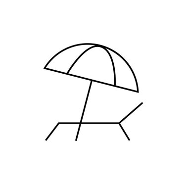 Plaj şemsiyesi ikonu. vektör illüstrasyonu