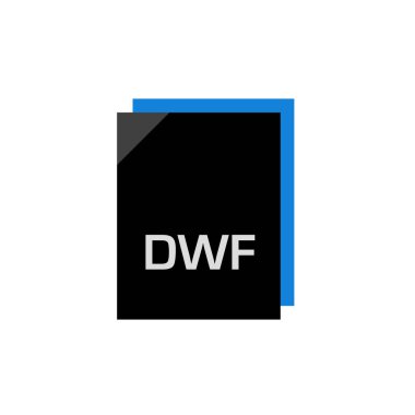 dwf dosya uzantısı vektör illüstrasyonu. 