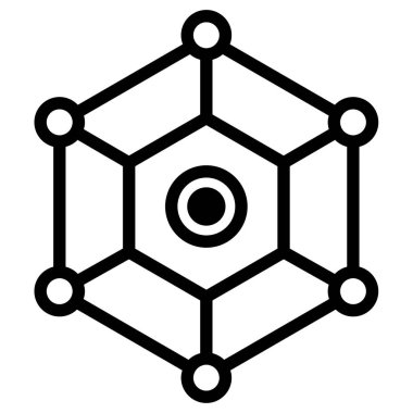 Atom modern simgesinin vektör illüstrasyonu   