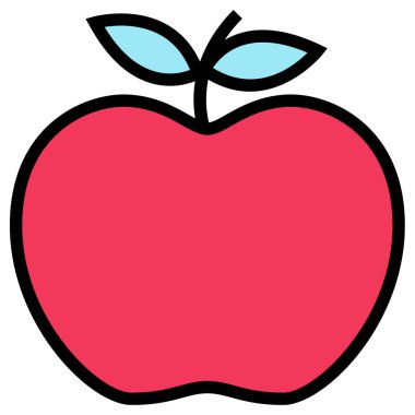 Elma. Web simgesi basit illüstrasyon