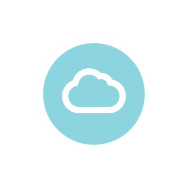 Beyaz arkaplanda bulut simgesi izole edildi 