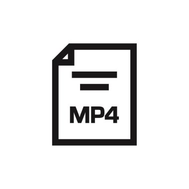 mp4 dosya uzantısı vektör illüstrasyonu. 