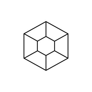Soyut çokgen geometrik simge, vektör illüstrasyonu 