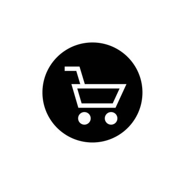 Alışveriş arabası simgesi, vektör illüstrasyonu