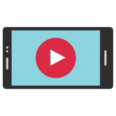 Oynat ortamı olan cep telefonu simgesi