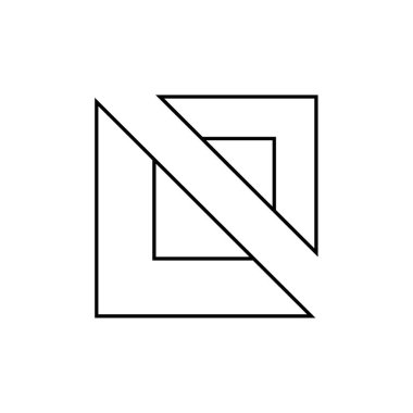 Soyut çokgen geometrik şekil simgesi, vektör illüstrasyonu