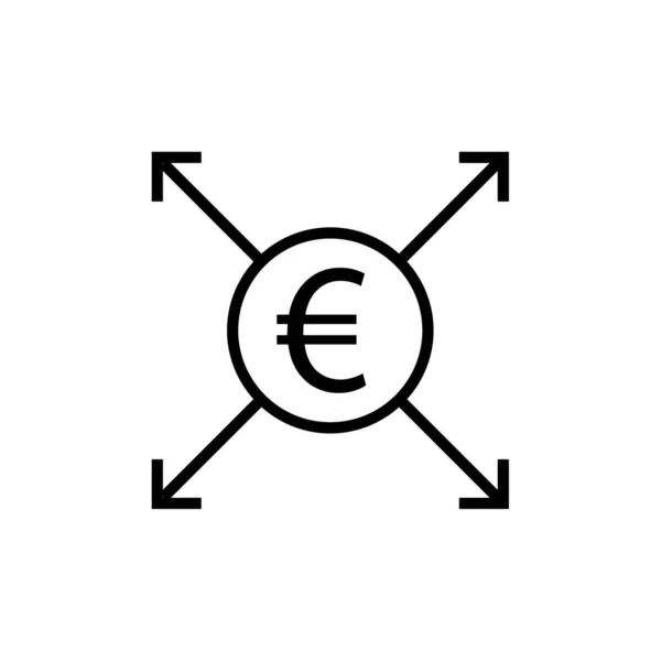 Dólar Vector Delgada Línea Icono — Vector de stock