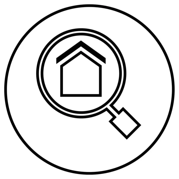 Home Search Magnifying Glass — Stock Vector