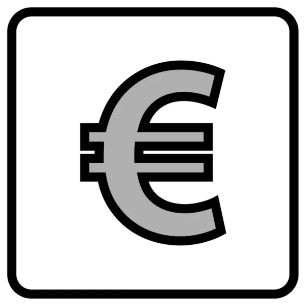 Ikona Waluty Euro Ilustracja Wektorowa — Wektor stockowy