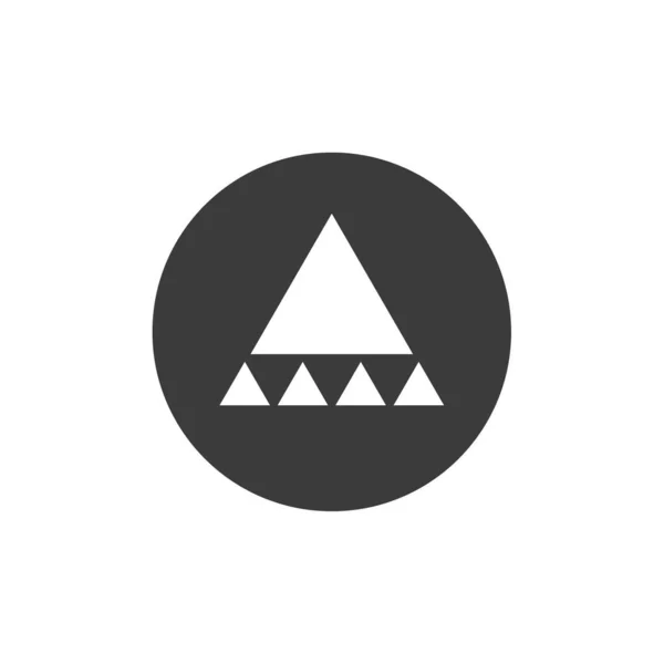 Piramide Vector Symbool Witte Achtergrond — Stockvector