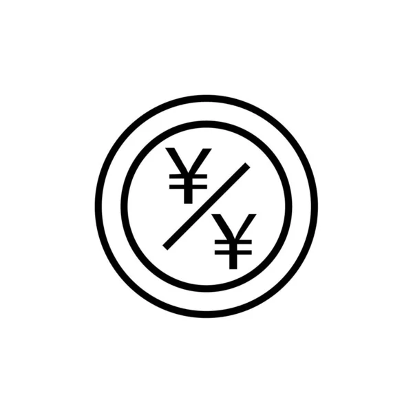 Yen Icono Vector Aislado Fondo Diseño Símbolo Vector Plano — Vector de stock