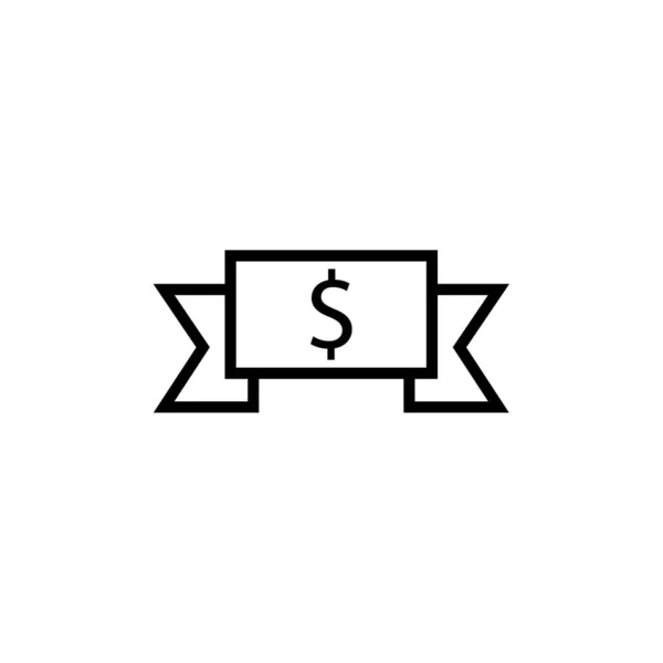 Dollar Bill Pictogram Vectorillustratie — Stockvector