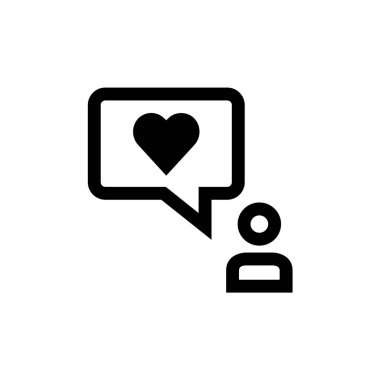 Valentine İleti ikonu vektör illüstrasyonu