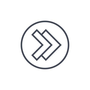 Sağ ok simgesi basit vektör illüstrasyonu   