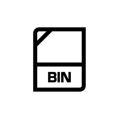 bin dosya biçimi simgesi, vektör illüstrasyonu basit tasarım