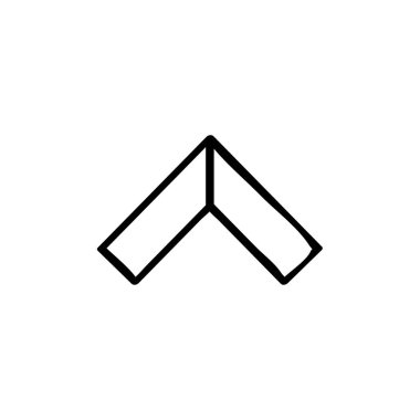 yukaridaki dogru nokta işaretleyici vektör resimlemesi