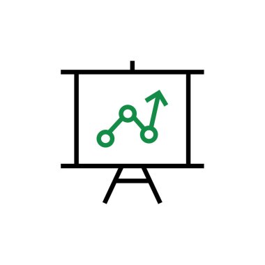 İş sunum simgesi vektör illüstrasyonu