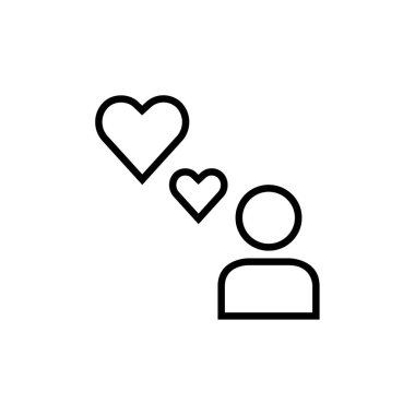 Valentine İleti ikonu vektör illüstrasyonu