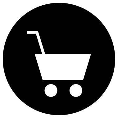 Alışveriş arabası simgesi, vektör illüstrasyonu