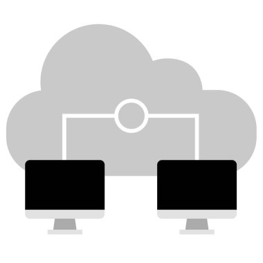 Bilgisayar hesaplama simgesi. Beyaz arkaplanda izole edilmiş web tasarımı için dizüstü bilgisayar vektör simgesinin basit çizimi 