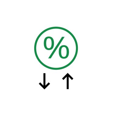 Yüzde indirim simgesi vektörü. İnce çizgi işareti. izole edilmiş sınır sembolü çizimi